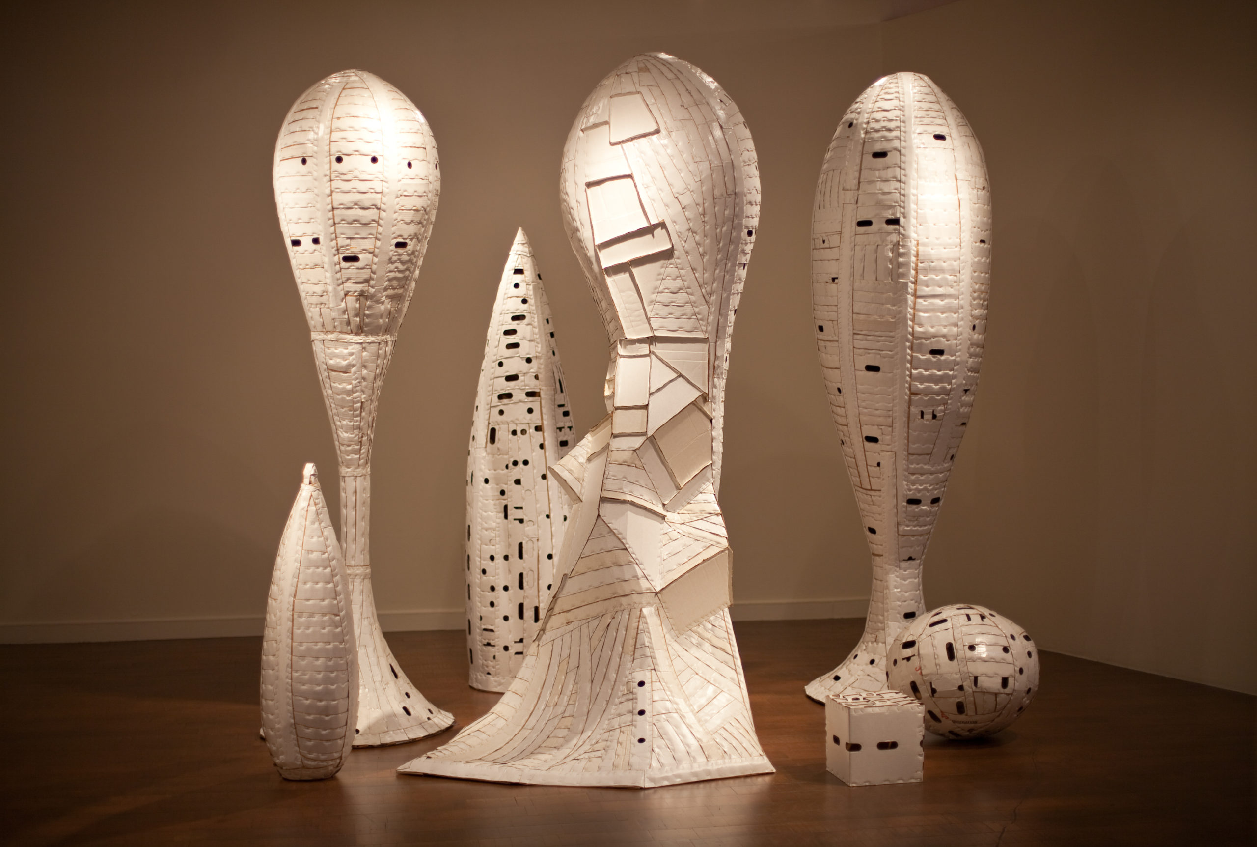 Ann Weber, The Wedding Party, 2009. Found cardboard, staples, polyurethane, variable dimensions. Courtesy of the artists.