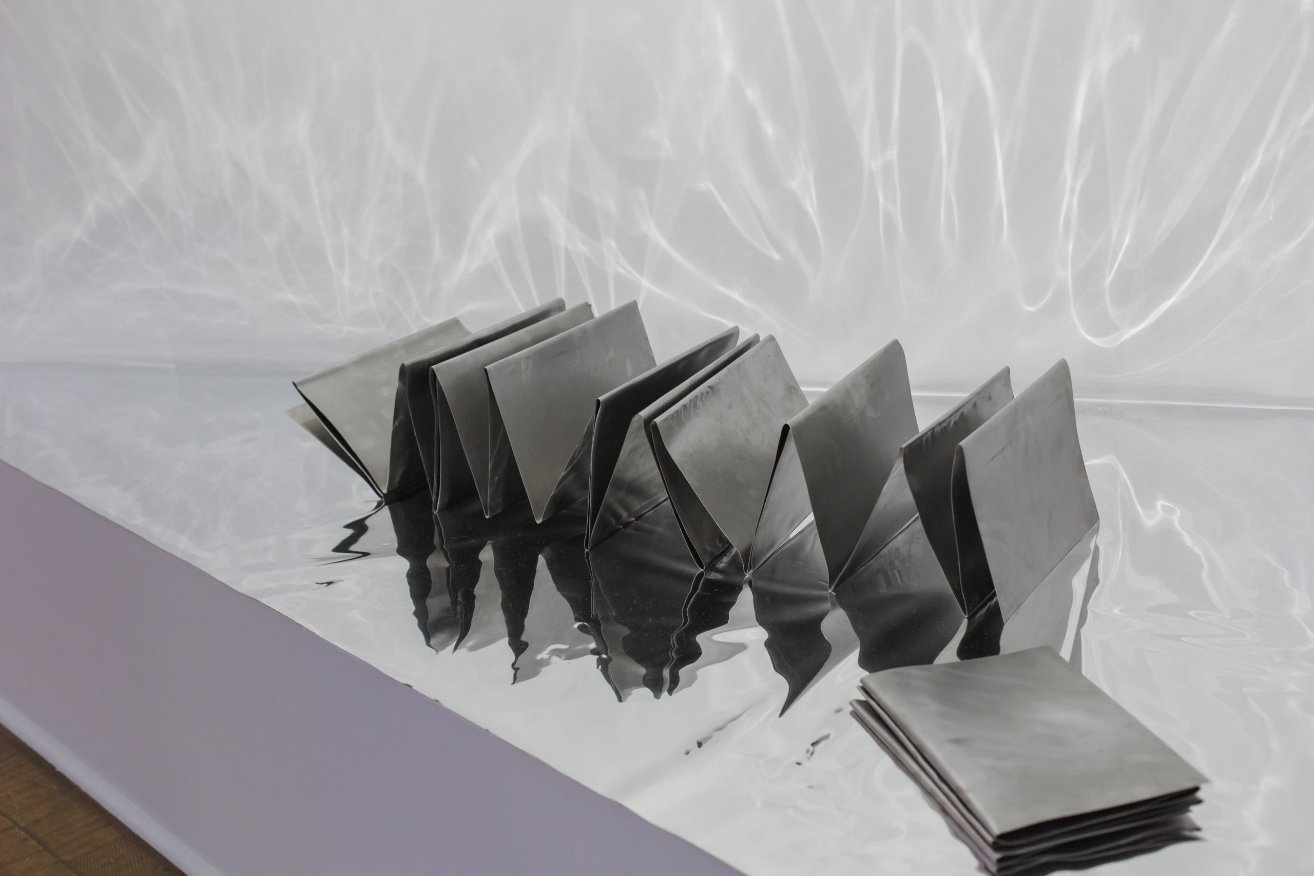 Beatriz Cortez, Codex, 2019. Steel, 8 x 42 x 12 inches and 1.5 x 8.5 x 12 inches, Courtesy of the artist and Commonwealth and Council, Los Angeles.