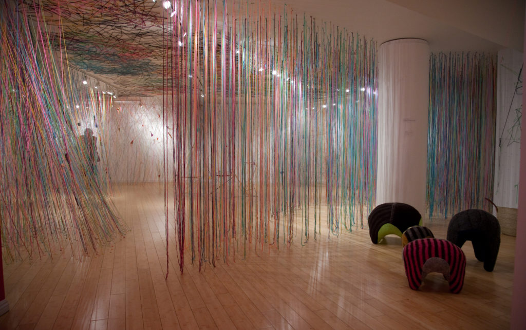 Crossing the Line A Space by Tanya Aguiñiga, installation view, 2011.