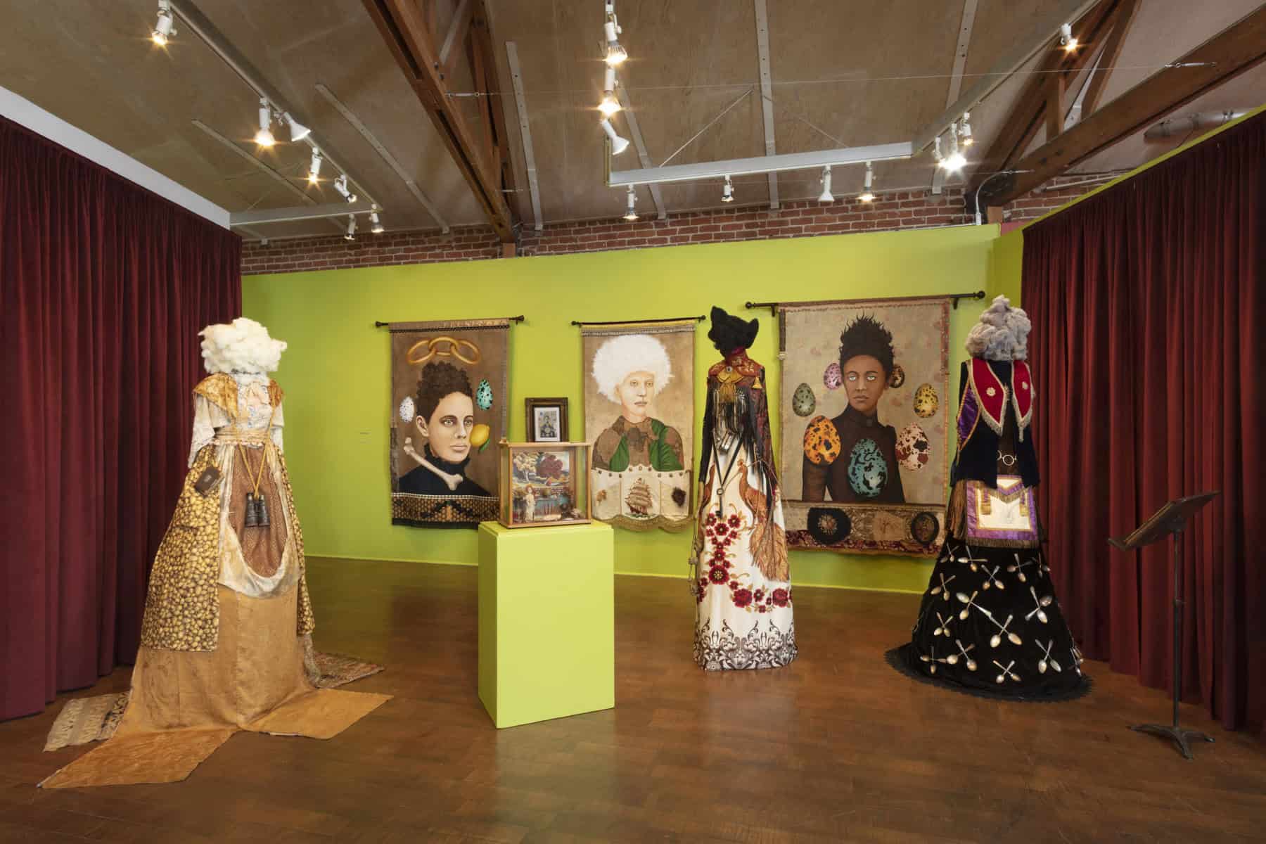 Lezley Saar: Diorama Drama, installation view, 2022. Courtesy of Craft Contemporary. Photo: Josh Schaedel.